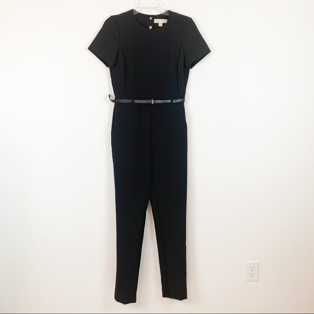 Michael Kors Short Sleeve Slim Tailored Jumpsuits